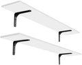 DINZI LVJ Long Wall Shelves, 47.3Inch Wooden Wall Mounted Shelves, Set of 2 by DINZILVJ