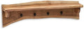 Alaterre Furniture Alpine Natural Live Edge Wood Coat Rack – 36" Solid Wood Wall-Mounted Coat Hook with Top Shelf & 4 Hooks – Modern Farmhouse Storage Organization for Entryway, Hallway, or Mudroom by AlaterreFurniture