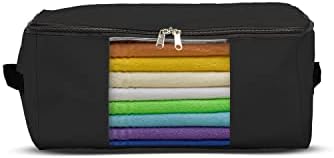 Covers & All Storage Bags, 90 litres Large size Space Saver bags Heavy Duty Storage Organizer Multipurpose, 12 Oz Waterproof UV-Resistant & Tear-Proof (Pack of 5, Black) by CoversAll