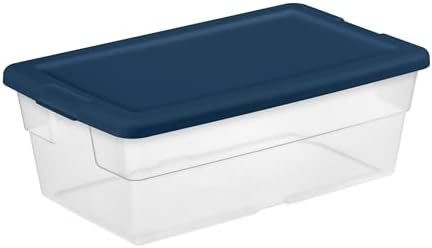 Sterilite Stackable 6 Quart Home Storage Box with Handles and Lid for Efficient, Space Saving Household Storage and Organization, (10 Pack) - Image 6