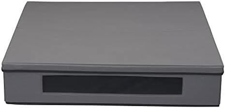 Household Essentials Wreath Storage Container Box with Handles, Sturdy Fabric‑Covered Sides for 30‑Inch Wreath, Gray with Charcoal Trim - Image 5