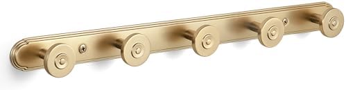 Coat Rack Wall Mounted,Champagne Bronze Zinc Alloy with 5 Hooks by Deuschwer