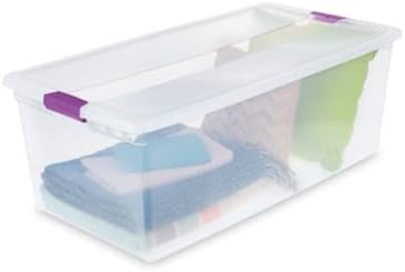 Sterilite 16-Pack 110 Quart ClearView Latch Box, Stackable Organizer Bins with Latching Lids - Clear Plastic Organization Containers for Closet, Bedroom, Shelving Units and Everyday Home Storage - Image 4