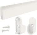 CUSTOM CUT - Oval Closet Rod | Up to 48" | Rear Pin Wall Brackets | Gloss White by Desunia