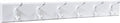 HIGH & MIGHTY 515750 Coat Rack 6 Hook Rail, Easy Tool-Free Dry Wall Installation, Holds up to 50lbs, 27", White & White by HighandMighty