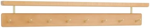 Beech Wood Coat Rack with Shelf, Wall Mounted Rack with 8 Hooks by CUSTOMIZEYOURHOMEATMatooya