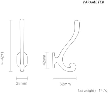 Goo-Ki Champagne Bronze Zinc Alloy Coat Hooks - Affordable Luxury Coat Hoooks Hardware for Bedroom, Kitchen, 12 Pack - Image 2