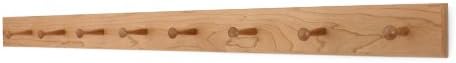 Solid Cherry Shaker Peg Racks (Natural, 47" x 3.5" with 8 pegs) by PEG+AND+RAIL