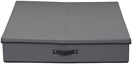 Household Essentials Wreath Storage Container Box with Handles, Sturdy Fabric‑Covered Sides for 30‑Inch Wreath, Gray with Charcoal Trim - Image 6