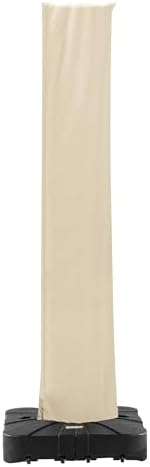 Cantilever Patio Umbrella Cover with Zipper and Pole, Beige - Image 7
