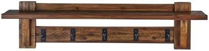 Alaterre Furniture Durango Rustic Wall Mounted Coat Rack, Natural, 60 Inch - Image 7