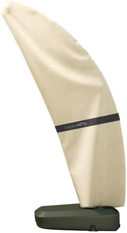Grand Patio Deluxe Patio Umbrella Cover for 10×13 FT Offset Umbrella with Curved Cantilever and Straight Pole, Waterproof Cantilever Umbrella Cover with Zipper, Weather-resistant, Beige by GrandPatio