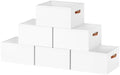 6 Pack Large Closet Storage Baskets Bins for Shelves, Collapsible Fabric Closet Organizers and Storage with Polyester Handles, Decorative Baskets for Organizing Clothes, Towels, Linen Closet 16x12x10" by DiMJ