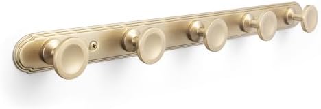 Coat Hook Wall Mounted,Champagne Bronze Zinc Alloy with 5 Hooks by Deuschwer