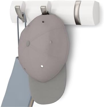 Umbra Flip Coat Rack, Wall Mount Retractable Hooks, 3-Hook, White/Nickel by Umbra