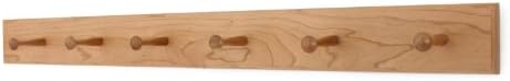 Solid Cherry Shaker Peg Racks (Natural, 35" x 3.5" with 6 pegs) by PegandRail
