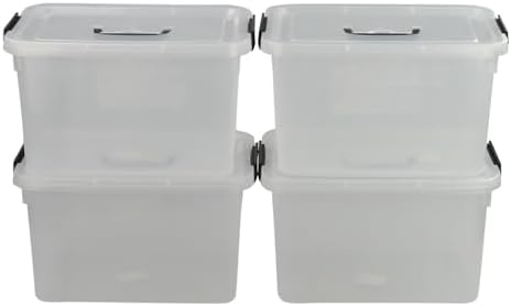 10 L Clear Plastic Storage Box with Latch and Handle, 4-Pack - Image 6