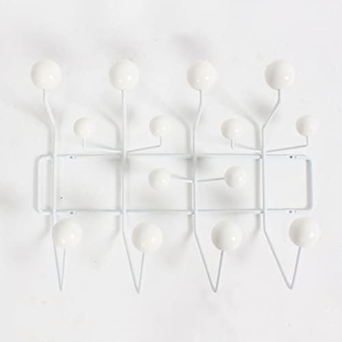 Classic Mid Century Hang it All Coat Rack, Modern Wall Mounted Hooks with Painted Solid Wooden Balls(Multi Colors Available) (White) - Image 2