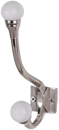 Indian Shelf 6 Piece White Double Wall Hooks for Bags Coats & Towels by IndianShelf