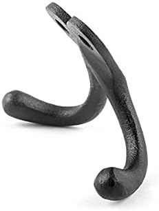 Renovators Supply Manufacturing Double Wall Hook, Cast Iron Black Powder Coat, Coat Towel Robe Hanger, 3.25 in W x 2.25 in H x 1.25 in Proj, Pack of 5 - Image 5