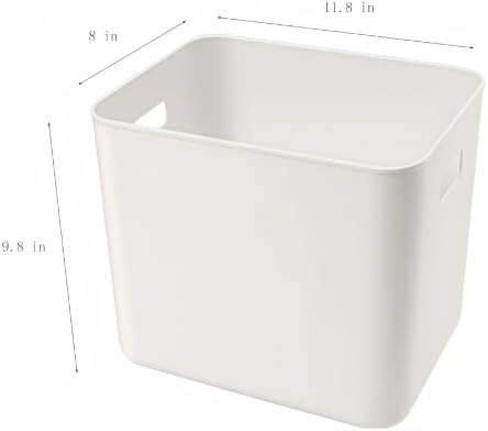 Set Of 4 Plastic Storage Bins,11.8×8×10 Inch Versatile Kitchen Pantry Organization and Storage,for Plastic Storage Container Under Bed,Under Sink Bathroom Organizer (White, 4L.) - Image 7