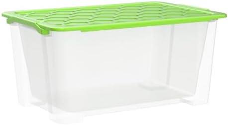 Rotho Evo Safe Keeping Set of 3 Storage boxes with lid 40 l, Plastic (PP) BPA-free, green/transparent, 3 x 44l (59,0 x 39,5 x 28,0 cm) - Image 4