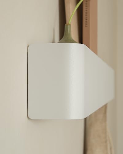 Kazai. Coat Rack Wall Mount with Shelf 'Tone' | Modern Design Coat Hanger with Hidden Hooks and Storage | Hat Rack with Shelf in Metal | Wall-Mounted Purse Organizer | White - Image 6