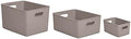 Superio Ribbed Collection - Decorative Plastic Basket Open Home Storage Bins Organizer, Taupe (Set of 3) 1 X-Large, 1 Large, 1 Medium - Container Boxes for Organizing Closet Storage Bins for Shelves by Superio