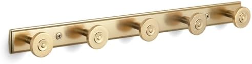 Coat Rack Wall Mounted,Champagne Bronze Zinc Alloy with 5 Hooks by Deuschwer