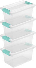 Sterilite 8-Pack Clip Box, Stackable Clear Plastic Bins with Latching Lids, Medium - Writing, Arts or Crafts Supplies Storage Containers for Home, Office, Classroom and Workshop Organization by Sterilite