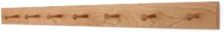 Solid Cherry Shaker Peg Racks (Natural, 41" x 3.5" with 7 pegs) by PEG+AND+RAIL