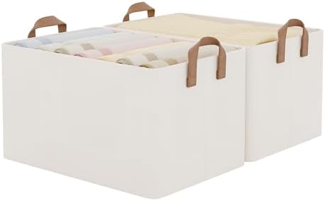 StorageWorks Closet Storage Baskets, Natural Color, Beige, Extra Large, 2-Pack by StorageWorks