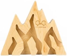 YY Vertical Mountain Decor Keyholder in Wood Wall Decor Ideal Gifts for Mountain Climbers 4 Key Rings Included Perfect for Mountain Lovers - Image 2