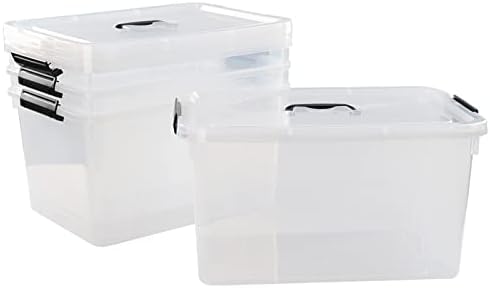 18 Quart Clear Plastic Storage Boxes, 4-Pack Storage Totes with Lids - Image 2