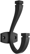 CHIVS （5 Pack Coat and Hat Wall Hooks Double Hooks for Hanging ，Matte Black Towel Hooks，Wall Mount ，Hanger Backpack, Purse, Bag, Towel Organization Decorative Wall Hooks by CHIVS