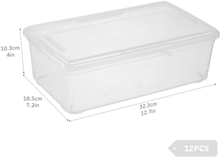 Clear Shoe Boxes 12Pcs Plastic Storage Bins with Latching Lid - Image 2