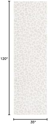 Unique Loom Outdoor Safari Collection Area Rug - Leopard (2' 11" x 10' Runner, Ivory Gray) - Image 2