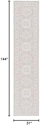 Rugs.com - Outdoor Aztec Rug – 12 Ft Runner Light Gray Indoor/Outdoor Rug – Weather Resistant Flatweave for Patios, Decks, and Porches - Image 2