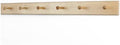 Solid Maple Shaker Peg Rack (Natural, 35" x 3.5" with 6 pegs) by PegandRail