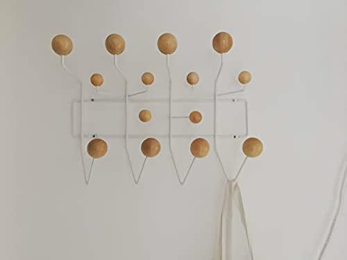 SHISEDECO Classic Mid Century Hang it All Coat Rack, Modern Wall Mounted Hooks with Painted Solid Wooden Balls(Multi Colors Available) (White Frame Natural) - Image 5