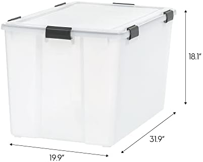 IRIS USA 156 Qt Storage Bins with Gasket Lids, Clear/Black - Image 2