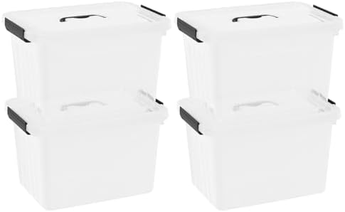 4-pack 20 L Plastic Latching Boxes Totes, Clear Storage Bins with Lids/handles - Image 7