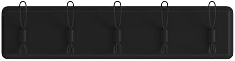 Merrick Lane Enid Hanging Storage Rack - Black Pine Wood - 24 Inch Wide - 5 Hanging Hooks - Wall Mounting Hardware Included - Image 7