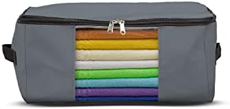 Covers & All Storage Bags, 90 litres Large size Space Saver bags Heavy Duty Storage Organizer Multipurpose, 12 Oz Waterproof UV-Resistant & Tear-Proof (Pack of 10, Grey) by CoversAll