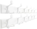 SKOLOO 18 Hooks Wall Mounted Coat Rack, 36 Inch Modern Coat Hanger for Entryway, Bathroom, Garage, Lightweight with 16 Inch Stud Spacing Design, Matte White(Pack of 2) by SKOLOO