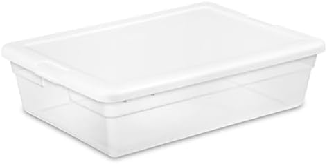 Sterilite 30-Pack Storage Box, Stackable Clear Plastic Bins with Snap-On Lids, 28 Quart by Sterilite