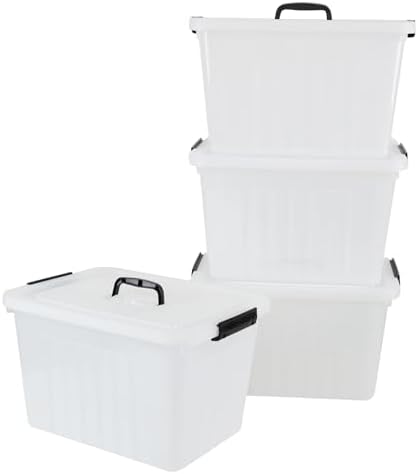 Zopnny 25-Qt Clear Plastic Storage Bin with Lid and Handles, 4-Pack - Image 7