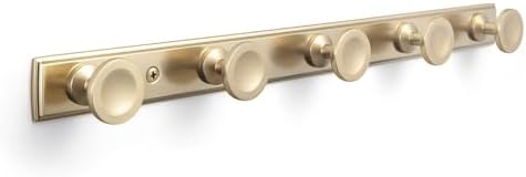 Coat Hook Wall Mounted,Champagne Bronze Zinc Alloy with 5 Hooks by Deuschwer
