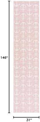 Unique Loom Outdoor Coastal Collection Area Rug - Ahoy (2' 7" x 12' 2" Runner, Pink/ Ivory) - Image 2