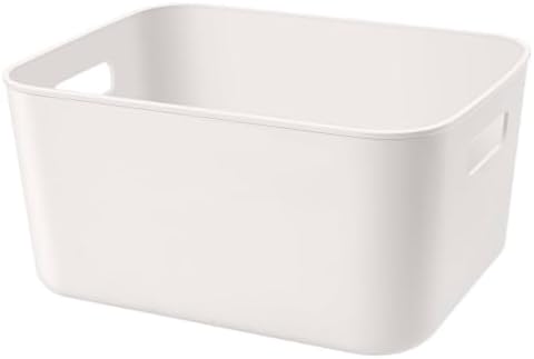 Set Of 6 Plastic Storage Bin,11.5×8.6×5.5Versatile Kitchen Pantry Organization and Storage,for Plastic Storage Container Under Bed,Under Sink Bathroom Organizer (White,6 Pack Medium by Amyup